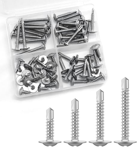 Nivithi 410 Metal M4.2 Self Tapping Screws Set for Wood Plastic, Small Screws, Versatile Use, Self Tapping Screws for Metal for Various Applications (60-Piece Set)
