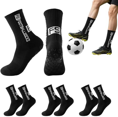Detontek 3 par fotbollsstrumpor, 39–46 ventilerande fotbollsstrumpor, sportstrumpor, greppstrumpor fotboll, fotbollsstrumpor för män fotboll basket löpning cykling