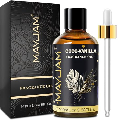 MAYJAM Coco Vanilla Fragrance Oil Essential Oil for Diffusers for Home | Premium Grade Coco Vanilla Oil for Humidifier, Long Lasting Scented Oil for DIY Bath Bomb, Soap Candle Making - 100ML
