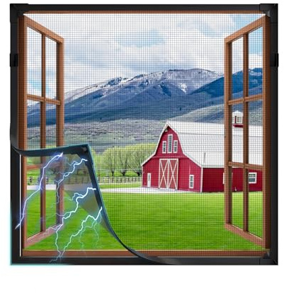 Fliegengitter Fenster Magnet, DIY Insektenschutz Magnetfenster, Max 130 x 150 CM, ohne Bohren, einfache Montage, Magnetrahmen für Fliegengitter Fenster Zuschneidbar