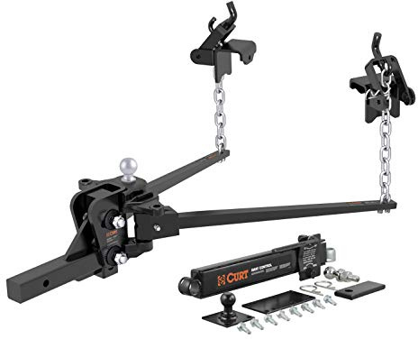 CURT 17422 Short Trunnion Bar Weight Distribution Hitch with Sway Control, Up to 15K, 2-In Shank, 2-5/16-Inch Ball