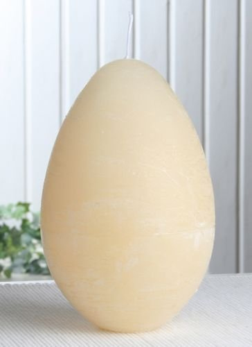 CandleCorner Rustik-Eikerze, durchgefärbt, XL, ca. 16 x 11 cm, Creme