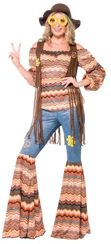 Smiffy's 43856L - Harmony Hippie Kostüm mit Top Flares und Weste