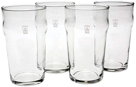 Set of 4 Nonic One Pint Glass - Government Stamped