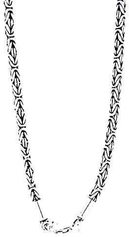 Kiss of Leather Edle Königskette aus 925 Sterling Silber, 3 mm dick, 45-65 cm