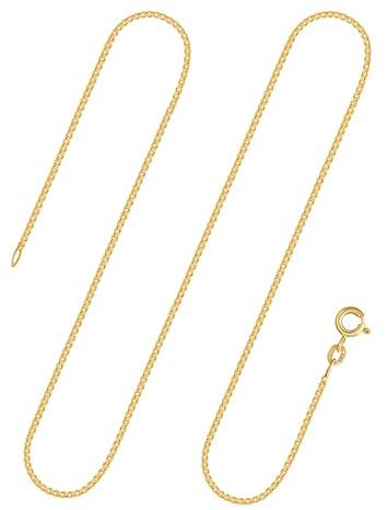 EDELIND Goldkette Damen 585 Echtgold 50 cm - Venezianerkette 1.2 mm Gelbgold für Frauen und Herren - mit stilvoller Geschenkbox
