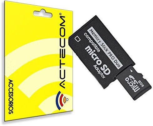 actecom® Adaptador Tarjeta Micro SD A PSP Memory Stick Pro Duo Adaptador Negro de Una Ranura Micro SD/TF 64GB a Memory Stick Pro Duo MS Convertidor para Consola PSP Cámara
