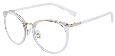 ALWAYSUV Retro Fashion Klassische runde Brille Metall Vollrahmen klare Linsenbrille für Frauen/Männer