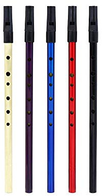 Waltons Mellow D Tin Whistle, Flerfärgad Koppar Traditionell Tin Whistle D Key Blåsinstrument med förvaringsväska - Blåguld Röd Lila Svart