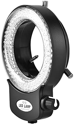 Elprico LED-Ringlicht, LED-Ringlampe aus hochwertigen LED-Lampen und Kunststoff für Stereomikroskope und Kameras(Black European Standard 220V)