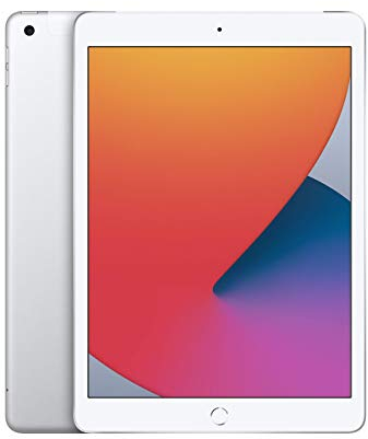 2020 Apple iPad (10.2-inch, Wi-Fi + Cellular, 128GB) Silver (Renewed)