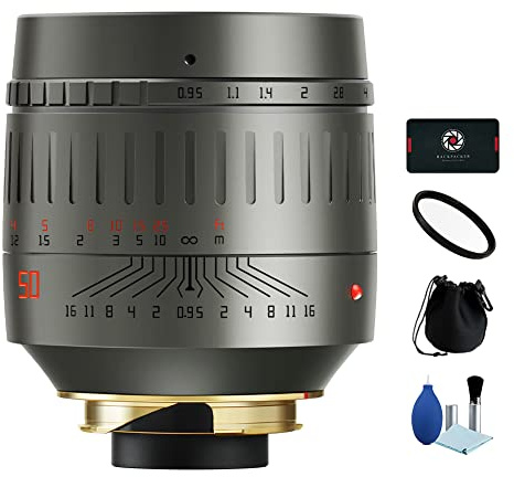 TTArtisan ASPH Vollformat-Objektiv, 50 mm, F0,95, groß, manuelle Blende, Titangrau, für Leica M Mount Kameras Leica M-M M3 M6 M7 M8 M9 M9P M10 M240