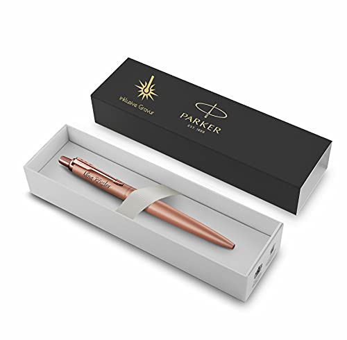 Parker Jotter XL Monochrome Kugelschreiber mit Gravur | Premium Stift | Geschenkbox | blaue Tinte | edel|personalisiertes Geschenk | Namen | graviert | Geburtstag | hochwertig|Idee (Rosé Gold)