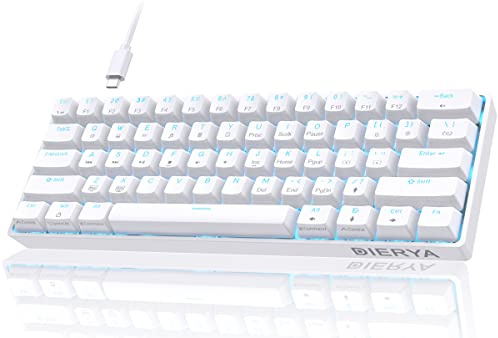 DIERYA Teclado mecánico 60%, teclado para juegos con cable DK61se con interruptores marrones, retroiluminación LED, ultra compacto, 61 teclas, mini teclado de oficina para Windows, laptop, PC, gamer