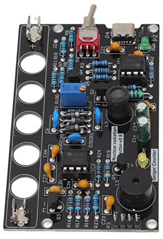 Haofy Geigerzähler-Kit V0.8 Zusammengebautes DIY-Rohr für Nuklearstrahlungsdetektor-Zubehör 380 V-550 V Ton- und Lichtalarm