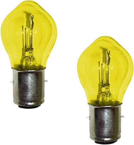 cyclingcolors 2x 12V 35/35W BA20D gelb glühbirne glühlampe birne motorrad moped roller mofa mokick scheinwerfer frontlicht lampe