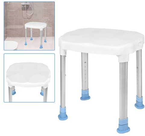 ACXIN Aluminium Höhenverstellbar Badhocker Duschstuhl Duschhilfe Duschsitz Badsitz Duschhocker für Senioren 150kg, Werkzeugfreie Montage