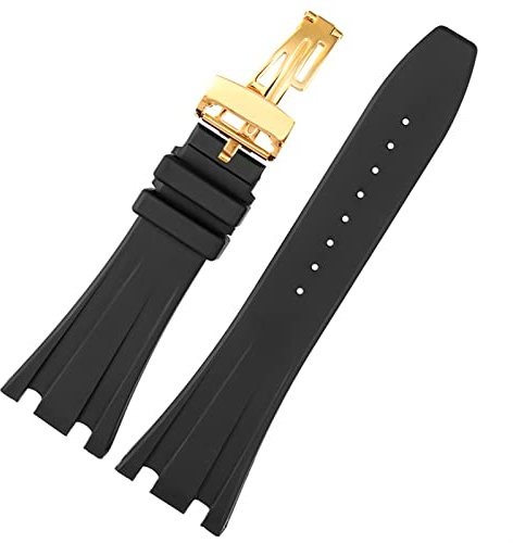 KAVJU Schwarz Silikon gummi Armband Für Audemars für Piguet Strap 28mm Uhr AP Band männer Armband schmetterling schnalle werkzeuge