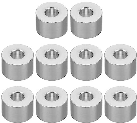PATIKIL M6 Lot de 10 entretoises rondes en aluminium 6,2 mm ID x 15 mm AD x 10 mm L épaisseur en aluminium entretoise pour vis 1/4 ou M6