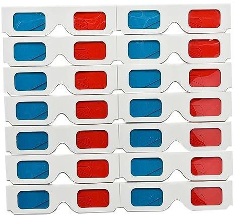 HOMSFOU 50 Pezzi Occhiali video 3d Occhiali 3d per bambini Occhiali 3d per computer portatile Occhiali da festa 3d proiettore occhiali 3d Bicchieri di carta 3d Occhiali per film in 3D