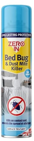 Quebec- Zero in Effective Bed Bug Killer Spray- Bedbugs & Mites Killer- Long Lasting - 12 Months Protection- Natural Fresh Linen Fragrance - Child & Pet Safe Bug Killer Spray- 300 ml