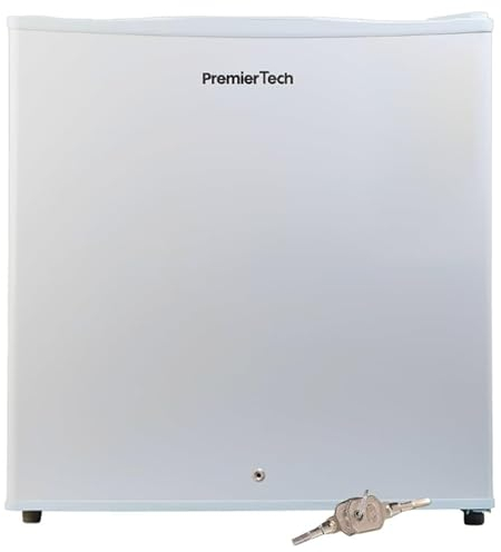 PremierTech PT-FR32K Mini Freezer Compatto Bianco 31 Litri con Serratura Congelatore Verticale 4 Stelle -24°C Classe Energetica E Installazione Libera Porta Reversibile per Casa Ufficio Camera Hotel