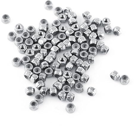 M2 Edelstahl SS304 Anti-Lockerungs-Sechskantmuttern, Sechskant-Sicherungsmuttern Mit Nyloneinsatz, Sechskant-Sicherungsmuttern(M2 (100pcs/pack))