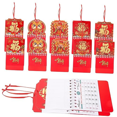 SEWACC 12stücke Teiliges Chinesisches Wandkalender Dekorativer Kalender Im Traditionellen Stil Für Büro Oder Zuhause Leicht Aufzuhängen Fördert Verständnis Chinesischen Kultur