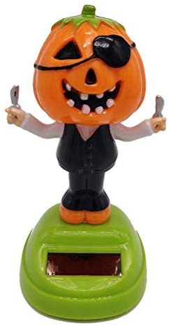 SUPYINI Owered Tanzspielzeug für Halloween, Halloween-Geistertanz-Kürbisfigurenspielzeug, Solar-Wackelfiguren, Halloween-Autodekoration mit Schüttelndem Kopf, Lustiges und (Bunt)