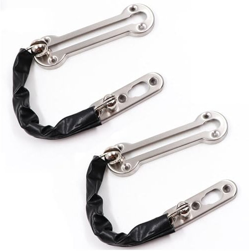 2 Stück Türkette Silber, Tür Kettenschloss Türsicherheitskette Sicherheitsschloss für Haus, Hotel, Innentüren und Fenster