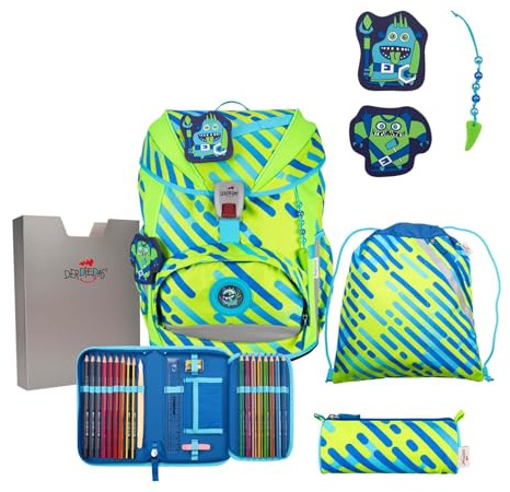 DerDieDas Schulranzen Set 5-TLG. ErgoFlex NEON Monster