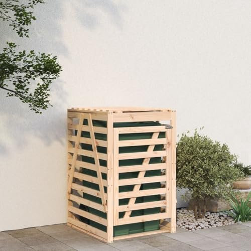 Générique Abri pour Poubelle sur roulettes 84x90x128,5 cm Bois Massif pin,Cache-conteneurs à déchets,24.78KG-825100