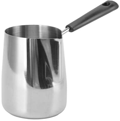 Chauffe-Lait, Chauffe-beurre, Mousseur à Lait instantané avec Long Manche, Pichet à Mousse de Lait en Acier Inoxydable, Pichet à café, Tasse à Mousseur à café, Pichet Toroïdal à