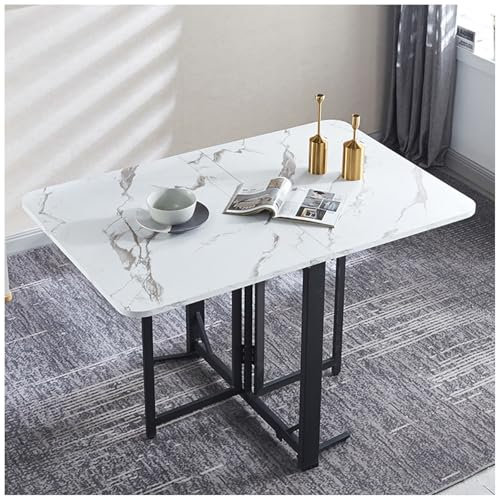 C,80 * 120cm,Klappbarer Küchentisch Aus Holz, Multifunktionales, Erweiterbares, Platzsparendes Möbelstück, in 3 Formen Zusammenklappbar, für Küche, Wohnzimmer