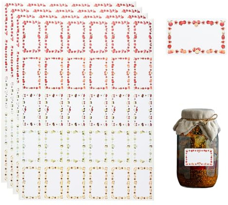 Tabanzhe 510 Pcs Jam Labels, Self Adhesive Jar Stickers for Food Storage | Waterproof Design,Easy Peel Application,Writable Surface,for Preserves Bottles Kitchen Organisation,Clear Identification