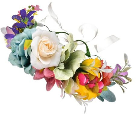 VALICLUD Blumenstirnband mit Blumenmuster Florales Haarband Haarschmuck mit Girlande für Hochzeit Elegantes Stirnband für Brautschmuck