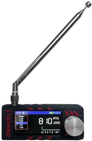 AZURAOKEY Pocket Radio Receiver, SI4732 0.5-108mhz LSB USB AM FM FM/AM Radio 1.9inch IPS Screen Mini Pocket Radio with Antenna Portable Radio All Band Radio Receiver