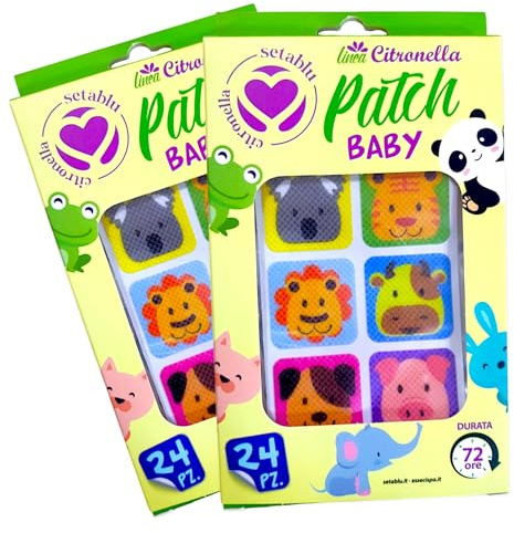 Citronella Patch Baby, Cerotti Antizanzare per Bambini, 48 Pezzi, Durata 72 Ore