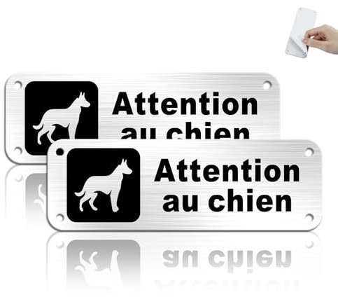 Takula - Placa para perros (15 x 5 cm), diseño de perro malo, con adhesivo y pretaladrado
