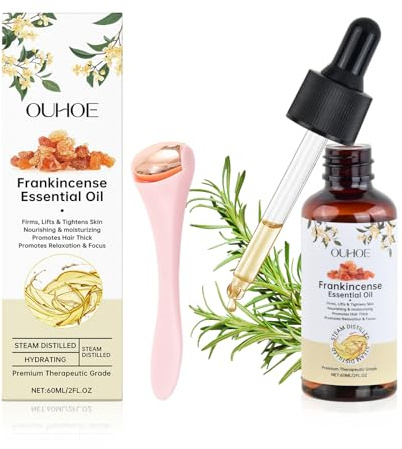 Ziyonix Aceite de Incienso Premium – 100% Puro, Frankincense Essential Oil Orgánico, Mejor Aceite Esenciales con Rodillo de Masaje, Deep Nourishing, para la Piel, Rostro, Aromaterapia
