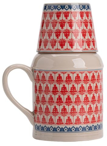 COLLBATH Set Carafe et Tasse Céramique Vintage Pichet Capacité Pot à Eau avec Poignée Ensemble pour Boissons Chaudes et Froides Design Élégant et Résistant