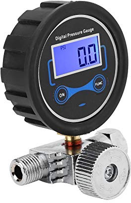 LUCKDANO Inline Pressure 1/4 Pneumatic Air Regulator Control Valve with Digital Pressure Gauge for Spray Gun, 1/4in Connection, Adjustable Air Control, 0-200 PSI
