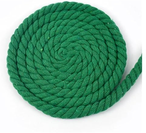 Baumwollkordel, Cotton Twine String 3 Ply Braided 12mm x 2m Green DIY