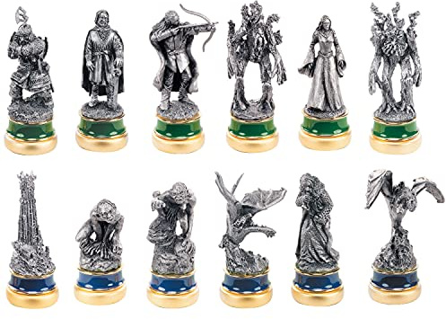 The Noble Collection The Lord of the Rings The Two Towers 12 Character Package - 12 Fine Pewter Figures in Box - Officially Licensed Film Set Movie Props Gifts