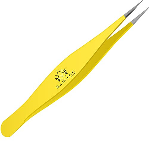 Majestic Bombay Fine Point Tweezers, Eyebrows, Facial Hair, Women and Men