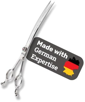 EHASO Hundeschere Gebogen Revolution Profi Fellschere für Hunde | 25 cm gebogen | Hochwertige Hundescheren direkt aus Solingen | Langlebig und hochwertig