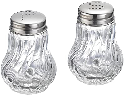 Westmark Juego de salero y pimentero, 2 piezas, Capacidad: 50 ml cada una, Vidrio/acero inoxidable, Berlin, Plateado/transparente, 65362270