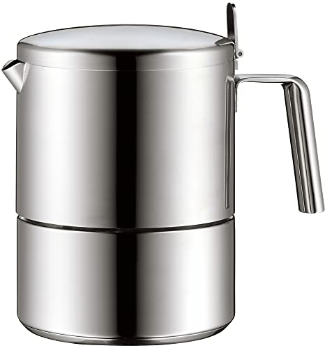 WMF Kult Espressokocher 300ml, Espressomaschine für 6 Tassen, Cromargan Edelstahl mattiert, Induktion, spülmaschinengeeignet