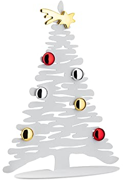 Alessi BM06 W Bark for Christmas Weihnachtsschmuck - Stahl, epoxidharzlackiert, weiß mit Magneten aus Porzellan., 35,50 x 14,00 x 45,00 cm