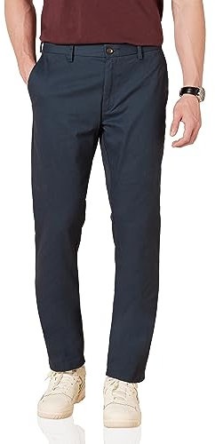 Amazon Essentials Pantaloni Chino Aderenti con Parte Piatta sul Davanti Resistenti alle Pieghe Uomo, Blu Marino, 32W / 32L